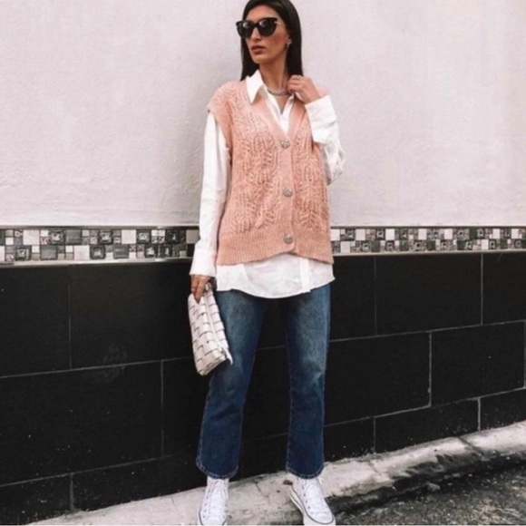 NWT ZARA Jewel Button sleeveless knit vest Blogger Fav. - Picture 5 of 10